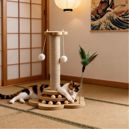 Griffoir en Sisal avec Balles et Jouets Suspendus