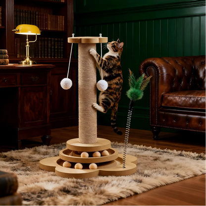 Griffoir en Sisal avec Balles et Jouets Suspendus