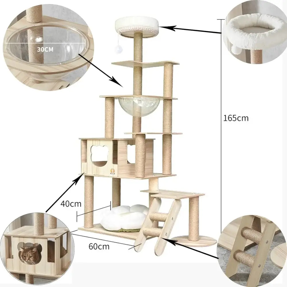 Arbre à Chat Design en Bois Naturel