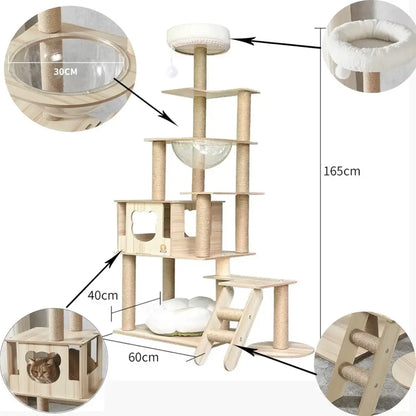 Arbre à Chat Design en Bois Naturel