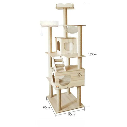 Arbre à Chat Design en Bois Naturel - A4