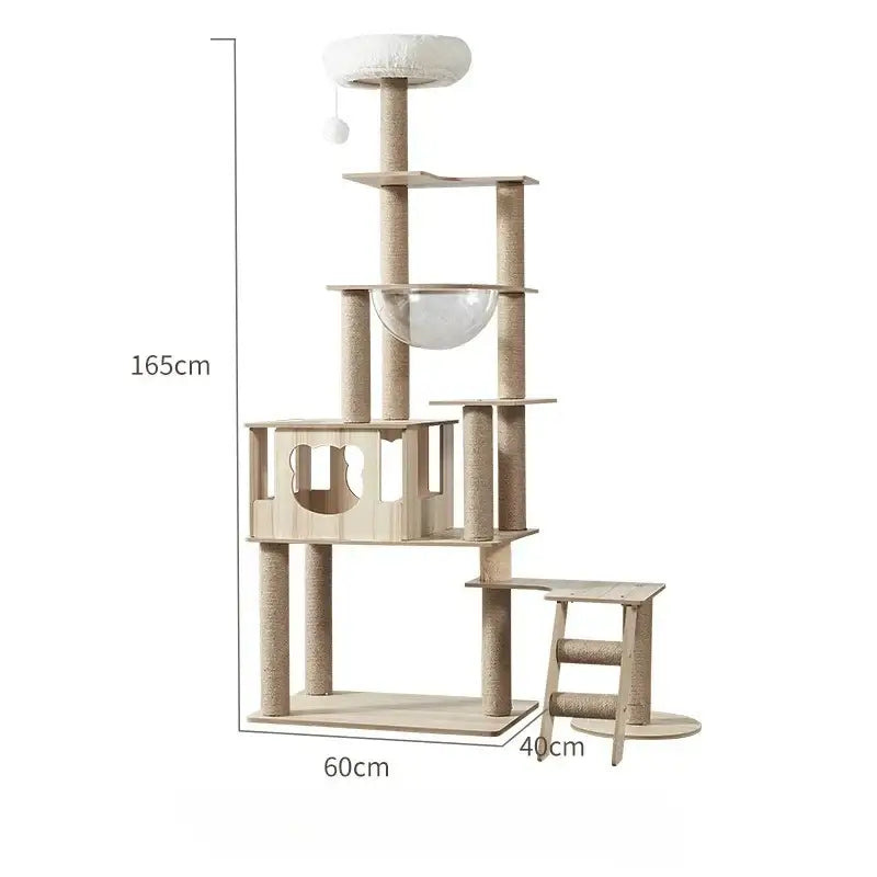 Arbre à Chat Design en Bois Naturel - A5