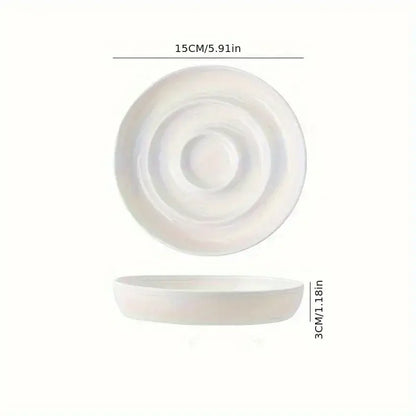 Gamelle Anti-Glouton Spirale en céramique - Blanc