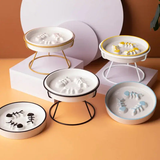 Gamelle Chat Anti-Glouton Surélevée